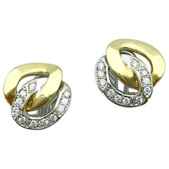 Bulgari Diamond Gold Earclips