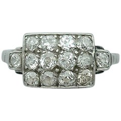 Antique Old Mine Cut Diamond Platinum Ring 6