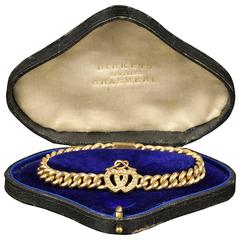 Antique Victorian Pearl Gold Sweetheart Heart Bracelet