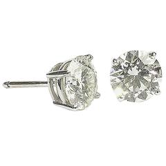 4.11 Carats Diamonds Gold Stud Earrings 8