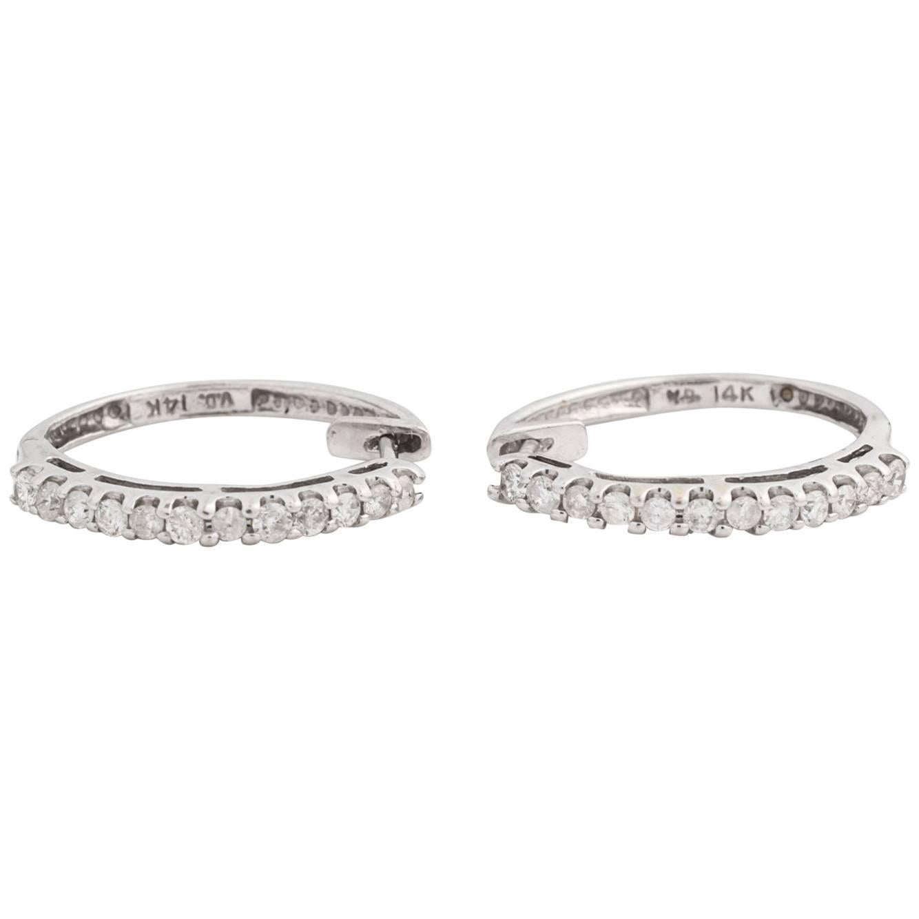 Diamond White Gold Hoop Earrings