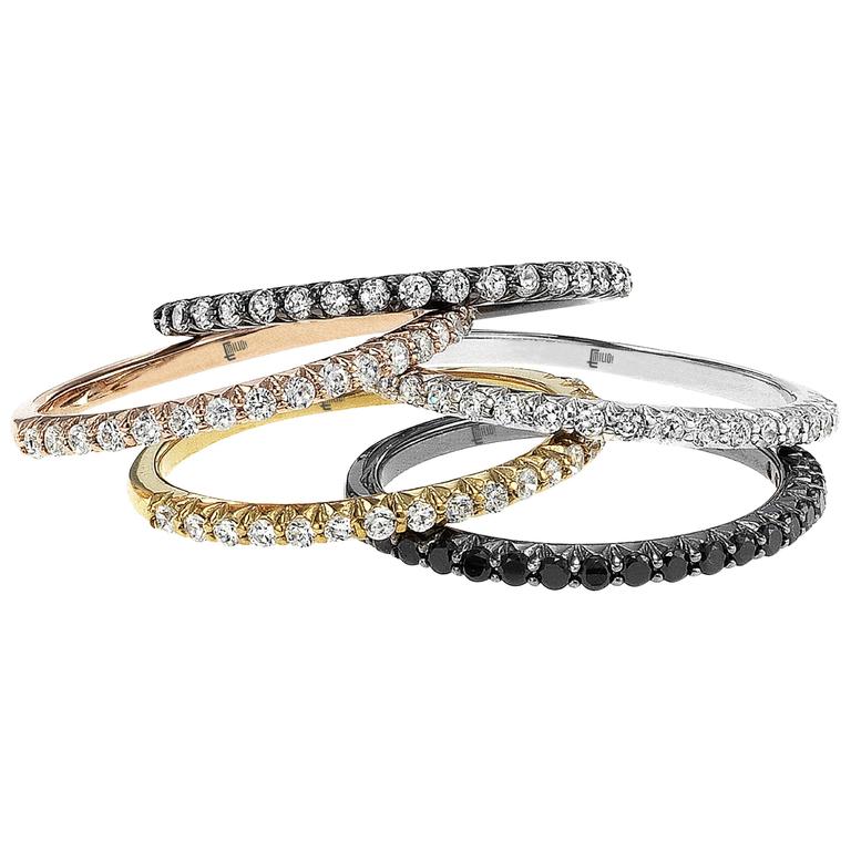 Stackable Diamond Ring Set For Sale at 1stdibs