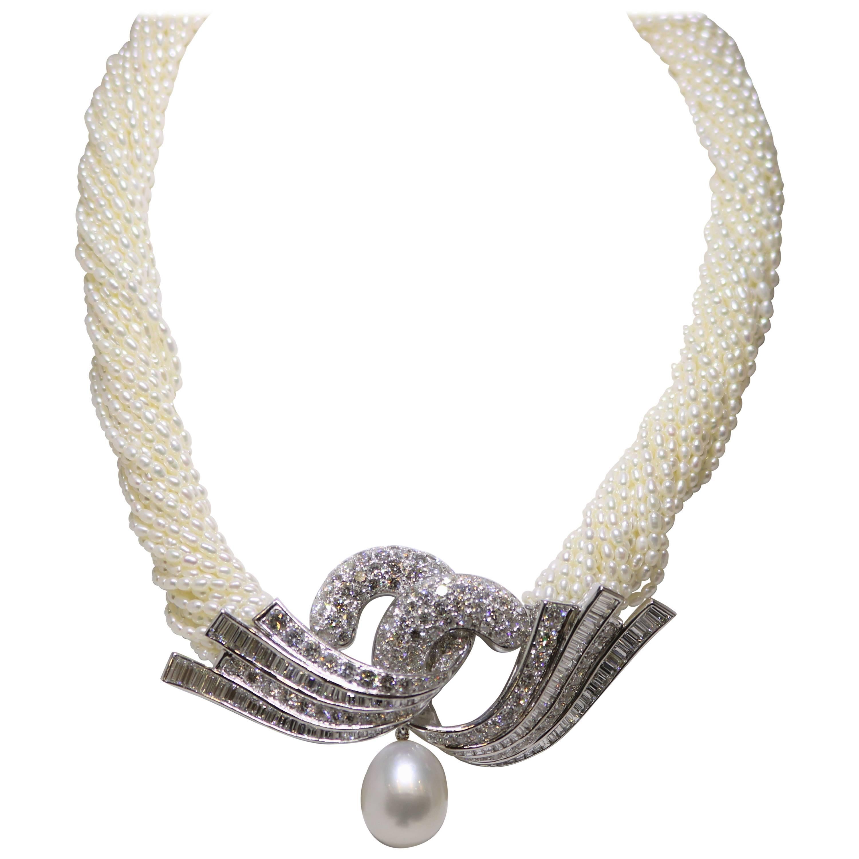 Akoya Keshi Pearl Necklace For Sale