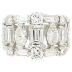 Medley of Diamond and Platinum Ring