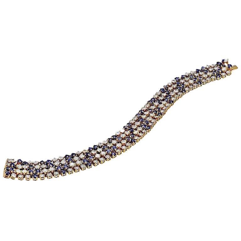 Hammerman Brothers 35.00 Carat Diamond Sapphire Bracelet