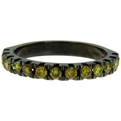 Colored Diamond Black Gold Band Ring