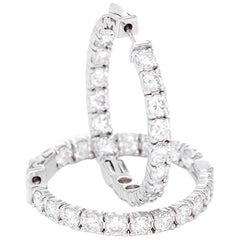 Beautiful 5.12 Carat Diamonds White Gold Inside-Out Hoop Earrings Beautiful 5.12 Carat Diamonds White Gold Inside-Out Hoop Earrings
