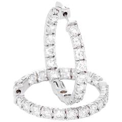 Beautiful 5.12 Carat Diamonds White Gold Inside-Out Hoop Earrings 6