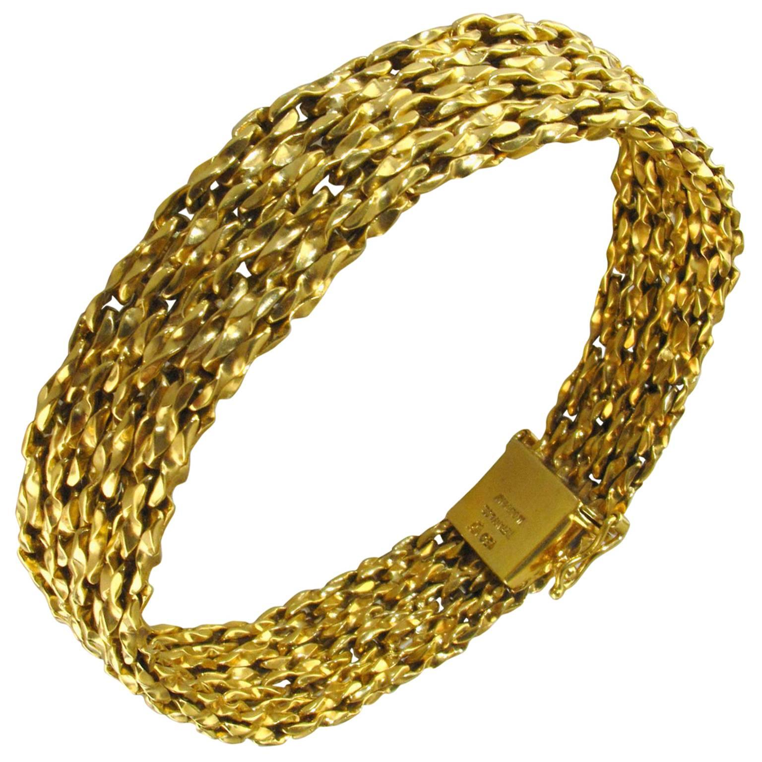 Tiffany & Co.  Yellow Gold Woven Bracelet For Sale