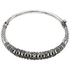 Detailed Sterling Silver Cuff Necklace from Thailand 1