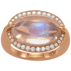 Frederic Sage 11.40 Carat Rainbow Moonstone Diamond Cocktail Ring