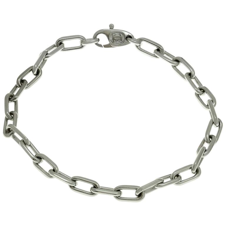 Cartier White Gold Link Chain Bracelet For At 1stdibs Cartier White Gold Link Chain Bracelet For