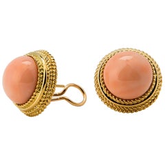 Classic Angel Skin Coral gold Earrings