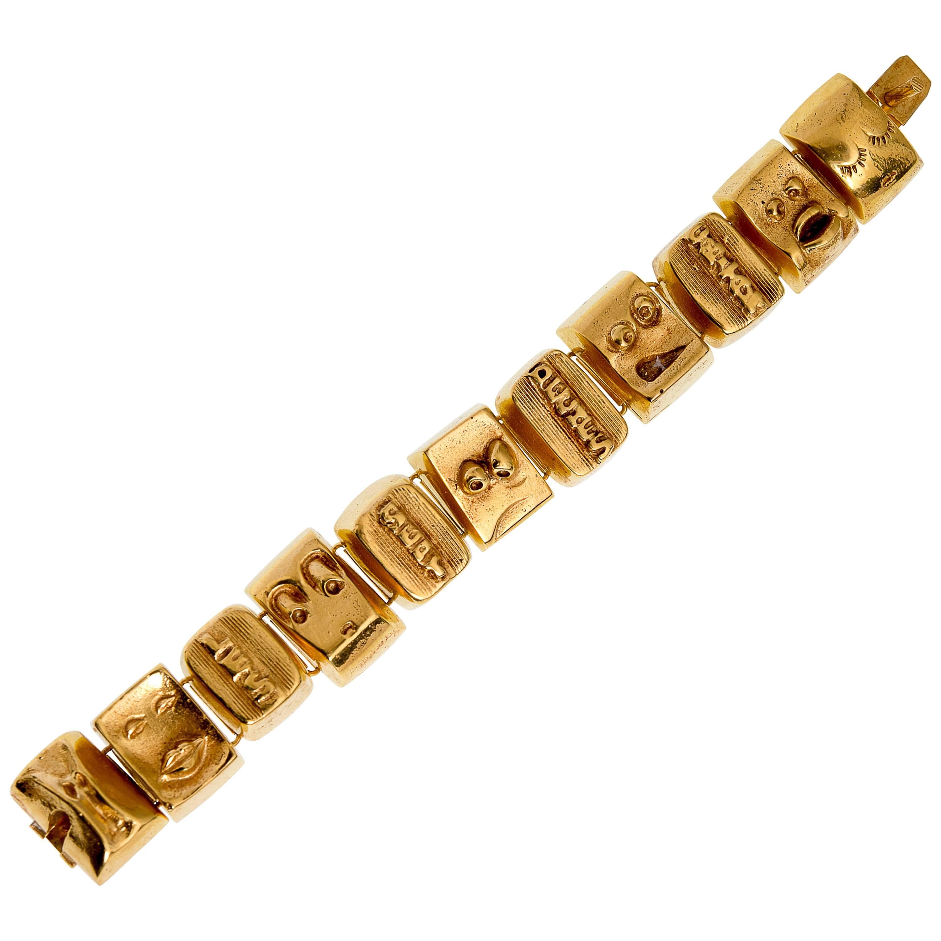 Line Vautrin Bronze Bracelet the Seven Deadly Sins, 1950