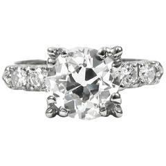 1.41 Carat Old European-Cut Diamond White Gold Ring 8