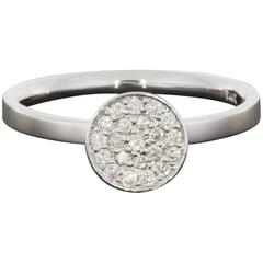 Pave Round Diamond White Gold Stack Fashion Ring 1