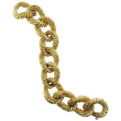 1970s Tiffany & Co. Crunchy Gold Textured Curb Link Bracelet