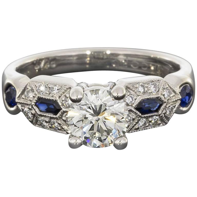 Tacori Certified Diamond Platinum Engagement Ring at 1stDibs