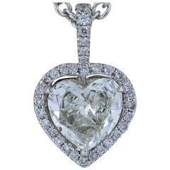 Heart Shape Halo 1.65 Carat Diamond white gold Pendant 12