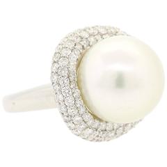 South Sea Pearl and Diamond Ring 4