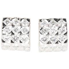 Vintage Boucheron Diamond White Gold Ligne Ear Clips