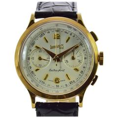 Vintage Eberhard & Co. Yellow Gold Extra-Fort Chronograph manual Wristwatch