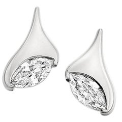 Contemporary Diamond Earrings, Marquise Cut Diamonds, Paul Spurgeon Design