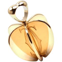 Cartier Double C Apple Heart Yellow Gold Charm Pendant