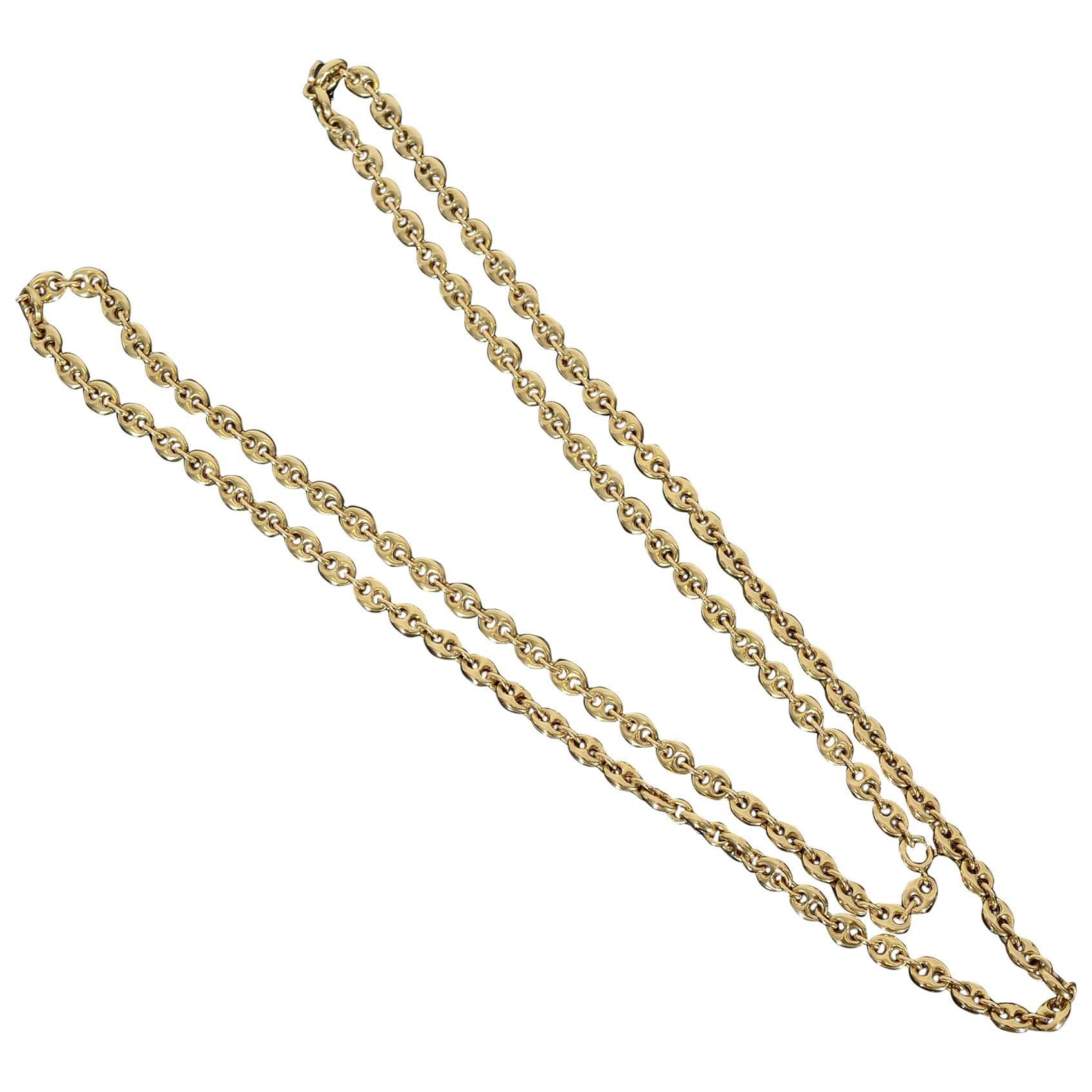 Gucci Long Gold Chain Link Necklace