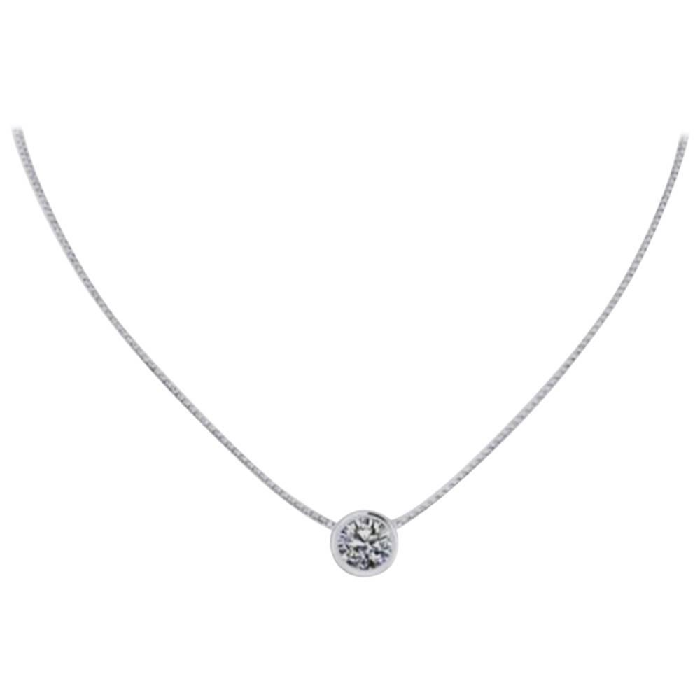 Collier pendentif en platine avec diamants de 1,22 carat certifiés GIA