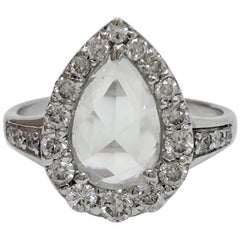 Lauren Harper, bague en or blanc 18 carats et diamants taille rose de 1,36 carat