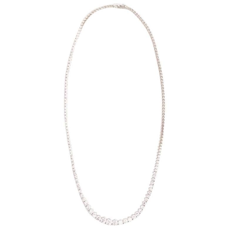 Bespoke White Gold Diamond Collar Necklace For Sale