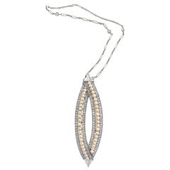 Victorian 4.76 Carat Pearl Diamond Gold Convertible Hair Clip Pendant 12