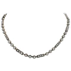 Spectacular French 9 Carat Old Mine-Cut Diamond Necklace 8