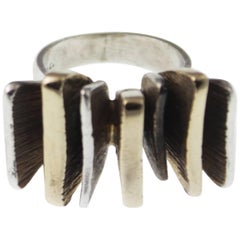 Mid-Century Modern Silver and Gold Ring
