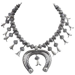 Vintage Silver Squash Blossom Necklace