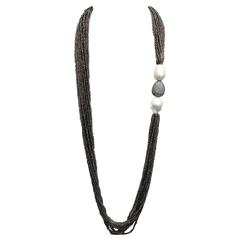 Sterling Silver Smoky Quartz Diamonds and Pearls Necklaces 8