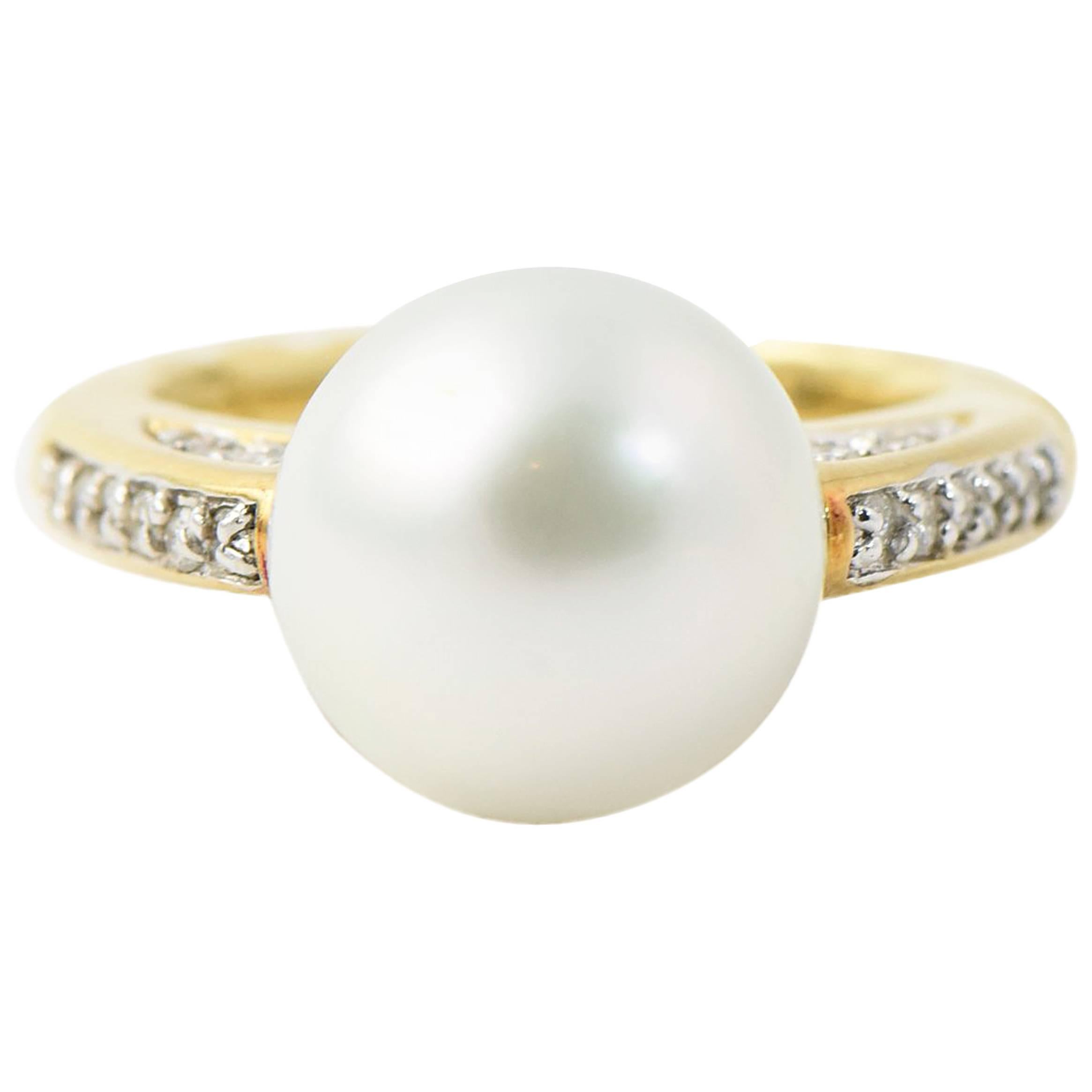 David Yurman Pearl Diamond Gold Ring