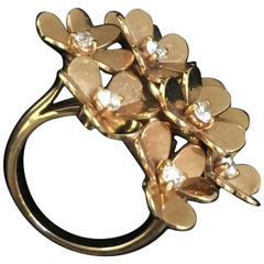 Van Cleef & Arpels Diamant Gold Acht Blumen Frivole Ring
