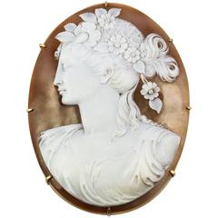 Massive Victorian Cameo Set in Gold
