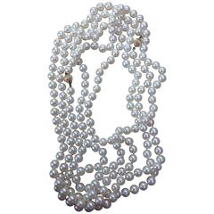 Pair of Japanese Akoya Salt Water Pearls Necklace
