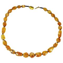 Faceted Chunk Citrine Necklace