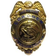 J.D. Russum Gold Coroner Jefferson County Al Badge 'Part of Alabama History'