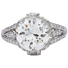 2 Carat Round Brilliant Cut Diamond Platinum Ring