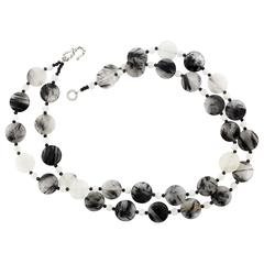 Rutilated Quartz and Moonstone Necklace 2
