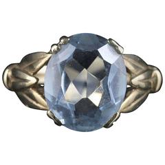 Antique Blue Topaz Gold Ring, circa 1900