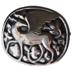 Vintage Georg Jensen Sterling Silver "Winged" Deer Brooch No. 81