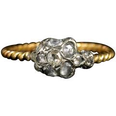 Antique Memento Mori Diamond Skull Ring 18 Carat Gold
