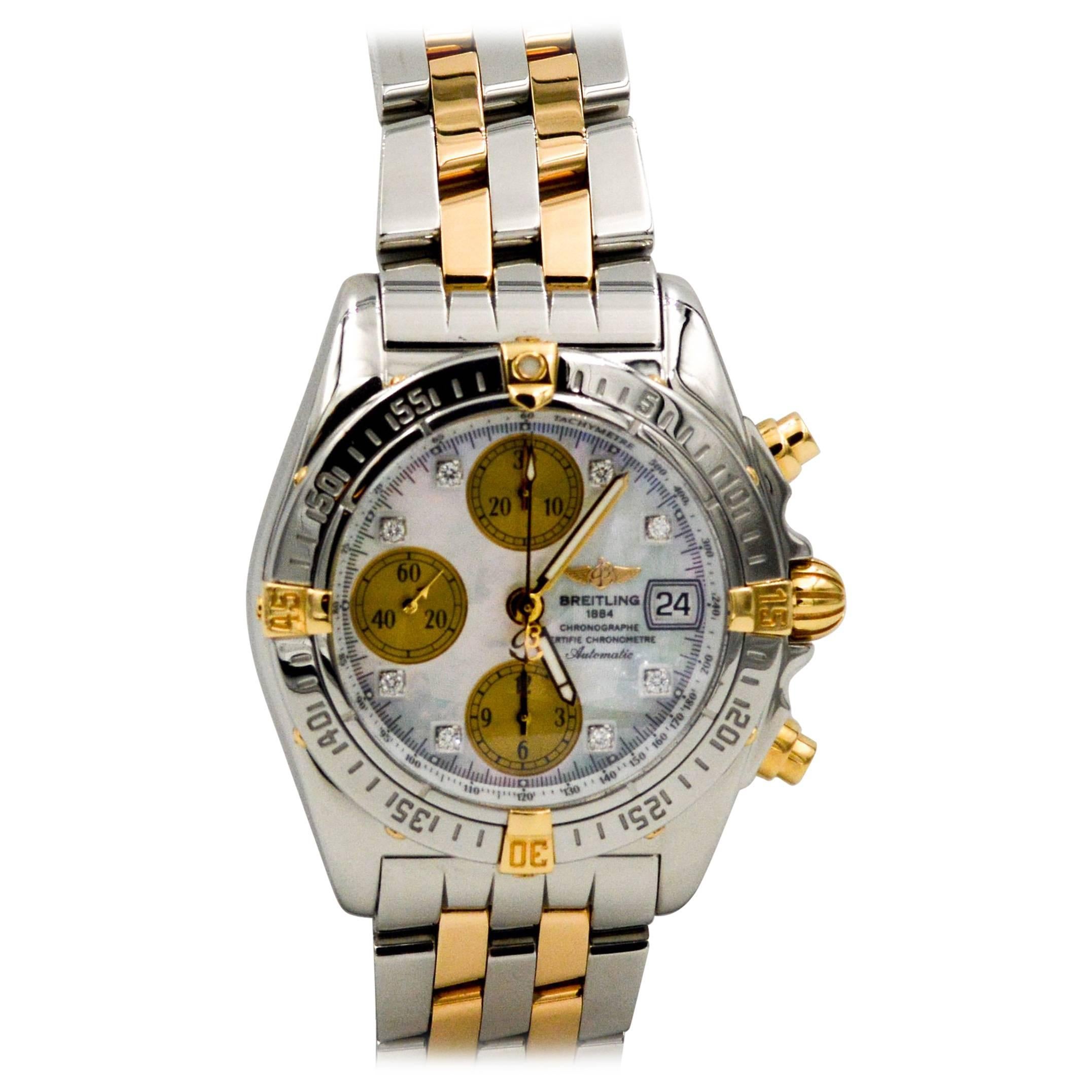 Breitling Yellow Gold Stainless Steel Chronomat Chronograph Automatic Wristwatch