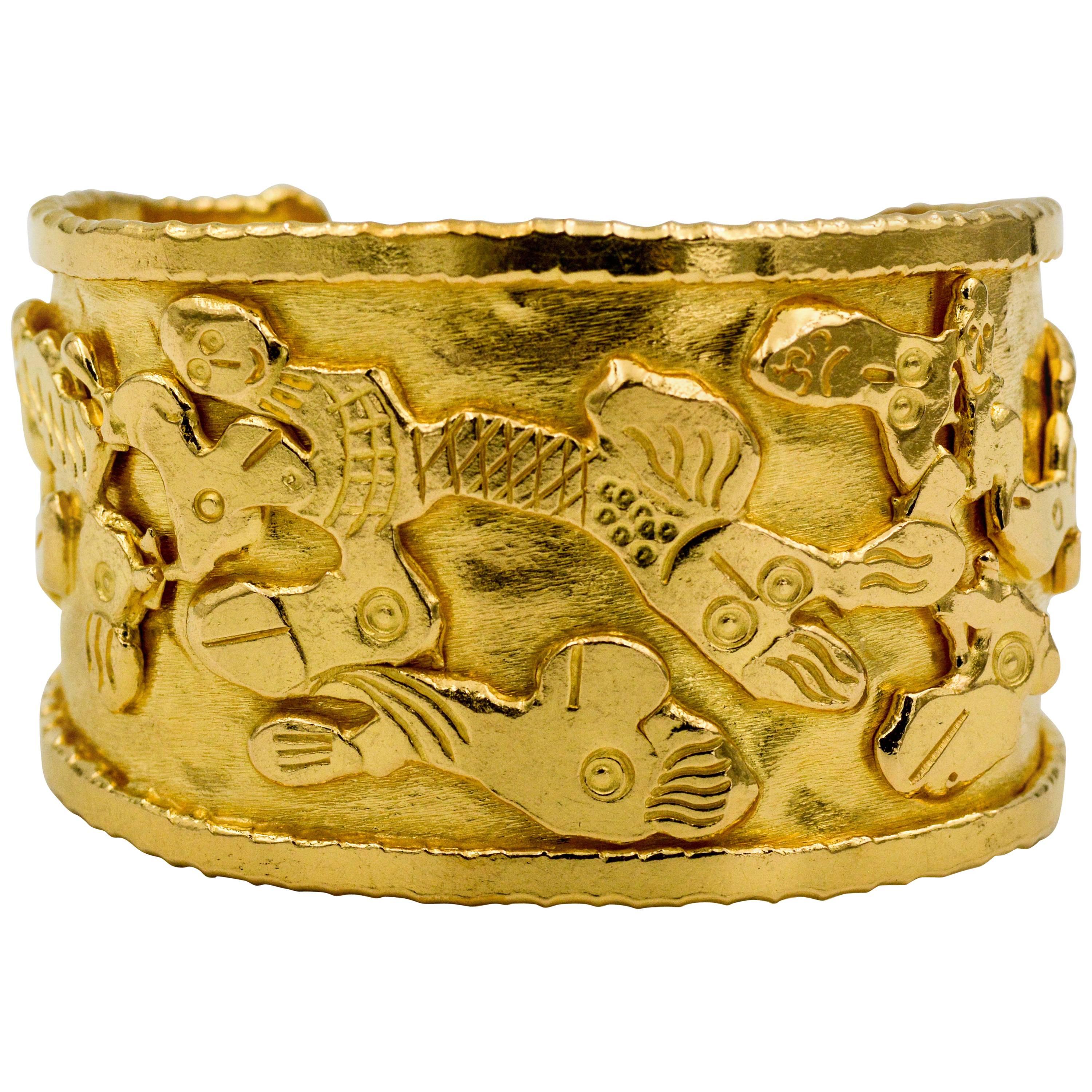 Jean Mahie Charming Monsters Gold Cuff Bracelet